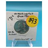 1962-P 90% Silver Washington Quarter - Unc