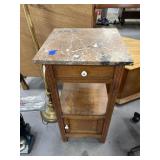 Marble Topped Side Table w/Drawer