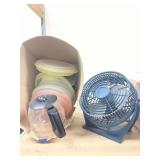 2 Pcs - Divided Dishes - Coffee Pot & Desk Fan