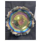 Carnival Glass Plate w/Stand