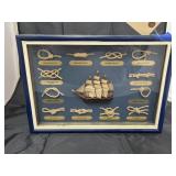 Framed Ship w/Knot Samples