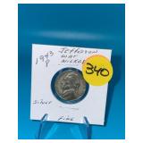 1943-P Silver Jefferson War Nickel - Fine