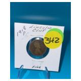1918-P Lincoln Wheat Cent - Fine