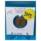 1921-P Lincoln Wheat Cent - Very Fine
