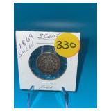 1869 Shield 5-Cent - Fine - 12 Stars