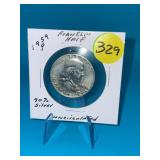 1959-P 90% Silver Franklin Half Dollar - Unc