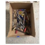 Box of Assorted Hand Tools - File - Screwdrivers
