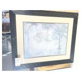 Framed Globe Pic 35"x29"