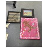 3 Pc Painted Canvas & Shadow Box - Framed Pic
