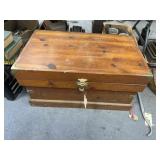 Wooden Chest w/Horse Accessories