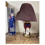Table Lamp w/Shade - As Is & American Flag