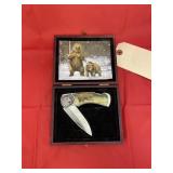 Bear Pocket Knife in Wooden Case