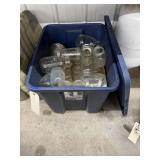 Assorted Canning Jars in Plastic Bin w/Lid