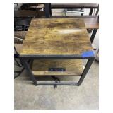 Metal End Table w/USB & Elec Outlets