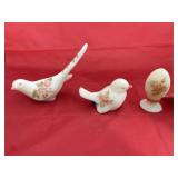 3 Pcs - Fenton Hand Painted Birds & Egg