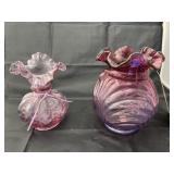 2 Pcs - Fenton Ruffled Edge Vases