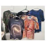 5 Pcs - Sz XXL Space Themed T-Shirts