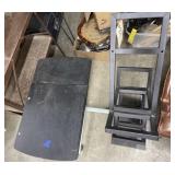 Metal Display Shelf 44"H & Rolling Table