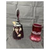 2 Pcs - Fenton Hand Painted Bell