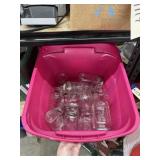 Canning Jars in Plastic Bin w/Lid