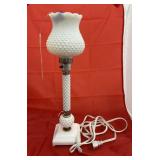 Milk Glass Hobnail Elec Table Lamp