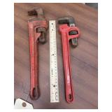 Ridgid 14" Pipe Wrench & 12" Pipe Wrench