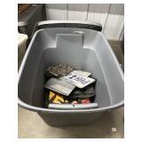 TV Mount & Game Trail Camera in Plastic Bin