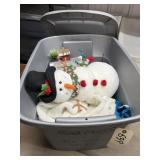 Christmas Dï¿½cor in Plastic Bin w/Lid