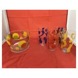 5 Pcs - Glass Tumblers w/Bowl