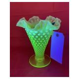 Fenton Ruffled Edge Hobnail Vase