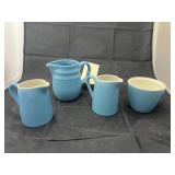 Stoneware Milk /Tea Pot, Sugar and 2 Creamers
