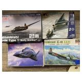 4 Pcs - Assorted Small Plastic Airplane Models