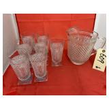 Glass Pitcher w/7 Tumblers
