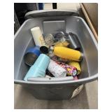 Assorted Insulated Cups in Plastic Bin w/Lid