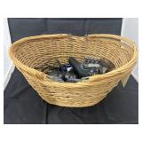 Razors & Hair Trimmers in Wicker Basket