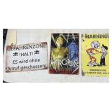 3 Pcs - Assorted Metal Signs 8x12