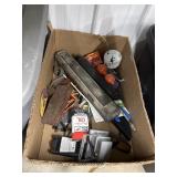 Box of Assorted Tools - Grease Gun - Glue Gun