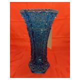 Vintage L.E. Smith Colonial Blue Glass Vase