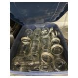 Canning Jars w/Lids in Plastic Bin w/Lid