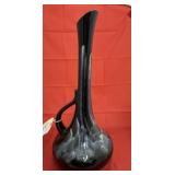Mid-Century Modern Royal Hager Black Drip Vase
