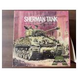 Aurora Sherman Tank Plastic Model in box