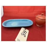 Fiesta Sugar Bowl w/Lid & Butter Tray