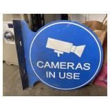Cameras in Use Double Sided Metal Sign 18x18