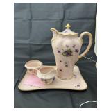 4 Pcs - Vintage Leneige Porcelain Creamer - Tray