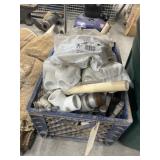 Plastic Crate w/Assorted PVC Fittings