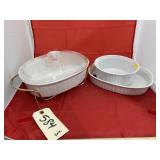 4 Pcs - Corning Ware Casserole Dishes & Lid
