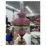 Fenton Cranberry Hobnail  Elec Table Lamp