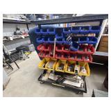 Metal Rolling Nut/Bolt Bin w/Plastic Bins