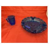 Vintage Colonial Blue Ashtray & Small Pitcher
