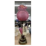 Fenton Pink Oil Lamp